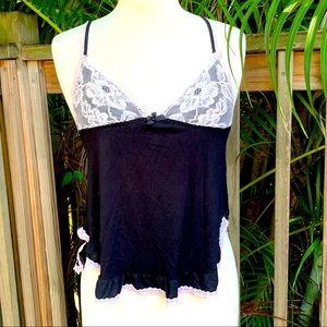 MINI BLACK LACED CHEMISE